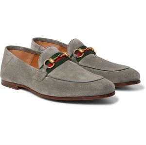 Gucci horsebit Brixton suede loafers gray 7.5